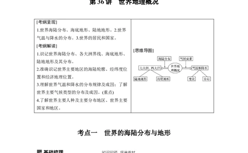 61区域地理第1章世界地理第36讲世界地理概况_通用版（老高考）复习资料_2023年复习资料_地理高三一轮复习系列_地理高三一轮复习系列《一轮复习讲义》（教师版）