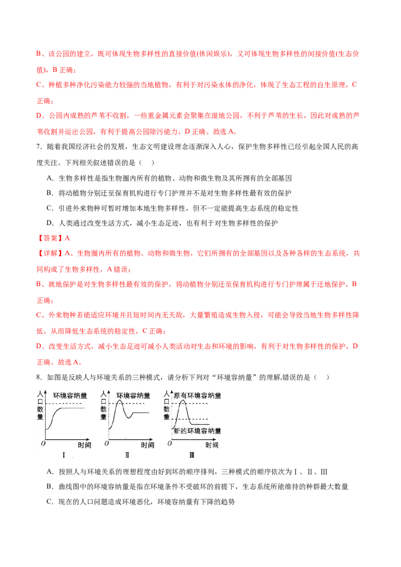 第15讲生态系统及人与环境（练习）（解析版）_2024年新高考资料_2.2024二轮复习_2024年高考生物二轮复习讲练测（新教材新高考）