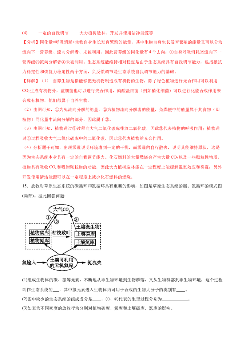 第15讲生态系统及人与环境（练习）（解析版）_2024年新高考资料_2.2024二轮复习_2024年高考生物二轮复习讲练测（新教材新高考）