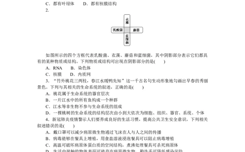 专练1　走近细胞_新高考复习资料_2023年新高考复习资料_专项复习_2023《微专题&middot;小练习》&middot;生物&middot;新教材&middot;XL-7