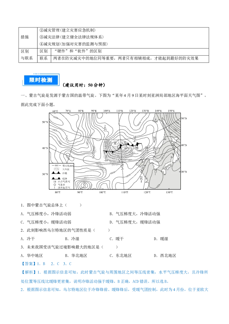 重难点专题03天气系统与气象灾害（解析版）_2025年新高考资料_二轮复习_01高考语文等多个文件_2025年高三地理高考二轮复习专项提升_重点&middot;难点&middot;热点专练（分地区）_上海专用