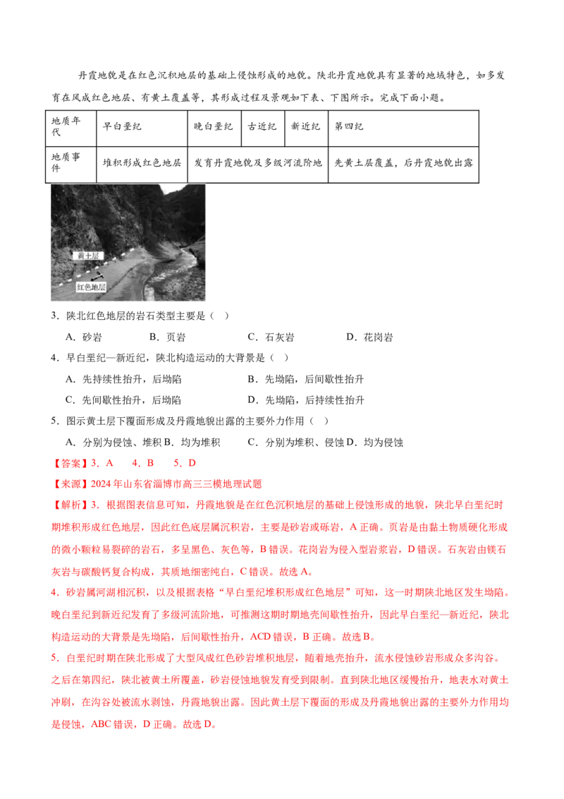 重难点07地表形态变化（解析版）_2025年新高考资料_二轮复习_2025年高三地理高考二轮复习专项提升（新高考通用）3405802_重点&middot;难点&middot;热点专练（分地区）