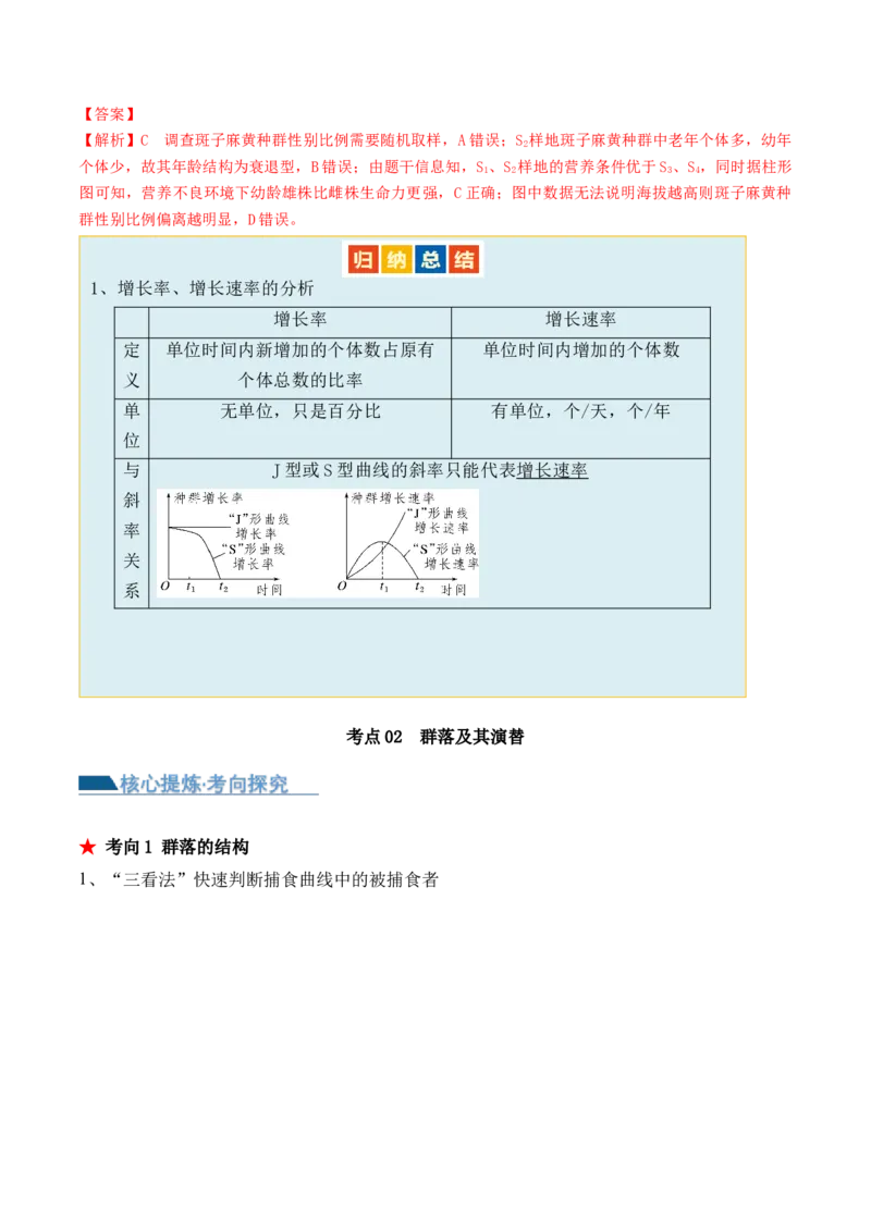 第14讲种群和群落（讲义）解析版_2024年新高考资料_2.2024二轮复习_2024年高考生物二轮复习讲练测（新教材新高考）
