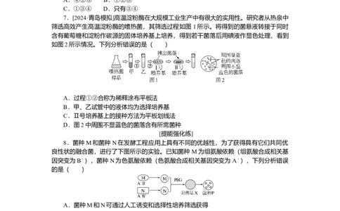 2025届高中生物学一轮复习检测案39　微生物的培养技术及应用（含解析）_2025年新高考资料_一轮复习_2025届高中生物学一轮复习分层复习检测(含解析)