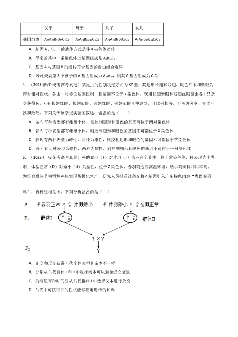 第18讲伴性遗传和人类遗传病（讲义）（学生版）_2024年新高考资料_1.2024一轮复习_2024年高考生物一轮复习讲练测（新教材新高考）