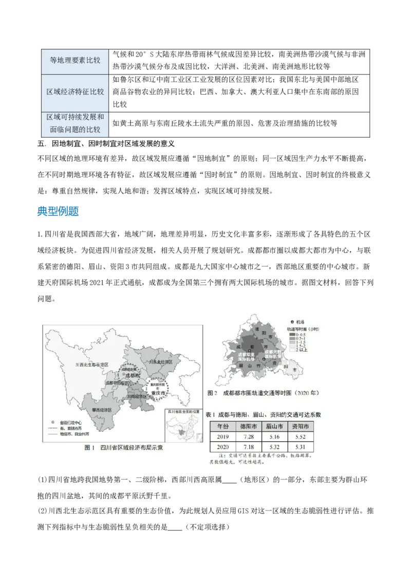 重难点专题17区域特征分析与区域差异比较（原卷版）_2025年新高考资料_二轮复习_01高考语文等多个文件_2025年高三地理高考二轮复习专项提升_重点&middot;难点&middot;热点专练（分地区）_上海专用
