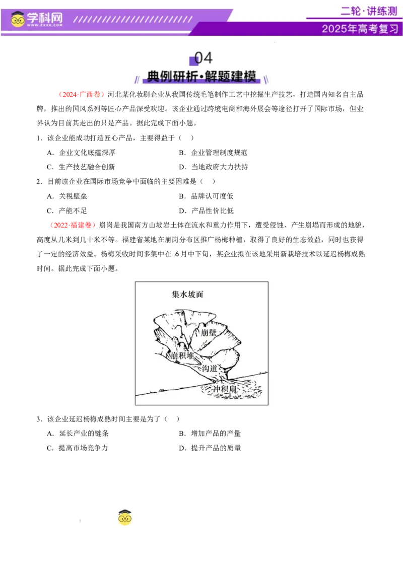 微专题市场竞争力（讲义）（原卷版）_2025年新高考资料_二轮复习_上好课2025年高考地理二轮复习讲练测（新高考通用）3381954