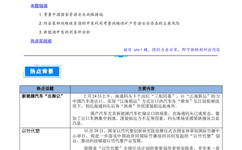热点05国家能源安全（原卷版）_2025年新高考资料_二轮复习_01高考语文等多个文件_2025年高三地理高考二轮复习专项提升_重点&middot;难点&middot;热点专练（分地区）