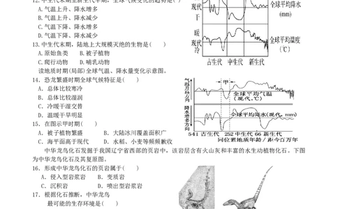 第4讲：地球的历史及地球的圈层结构（答案在最后一行，无解析）_通用版（老高考）复习资料_2024年复习资料_2024届高考地理一轮复习配套练习小题狂练（答案在最后一行，无解析）