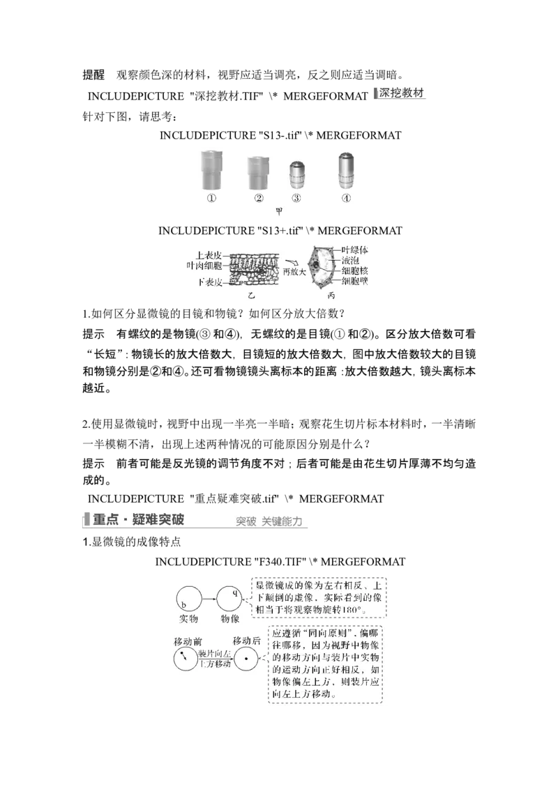 第1讲借助显微镜走近细胞_2024年新高考资料_1.2024一轮复习_2024年高考生物一轮复习讲义（新人教版）_另附1套Word版题库_必修1_第一单元组成细胞的分子