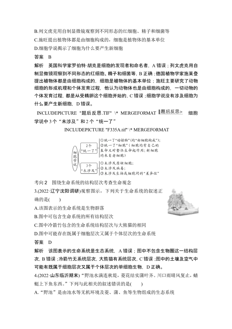 第1讲借助显微镜走近细胞_2024年新高考资料_1.2024一轮复习_2024年高考生物一轮复习讲义（新人教版）_另附1套Word版题库_必修1_第一单元组成细胞的分子