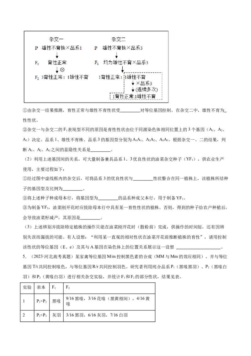 第19讲实验与探究（练习）（原卷版）_2024年新高考资料_2.2024二轮复习_2024年高考生物二轮复习讲练测（新教材新高考）