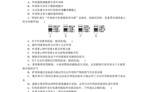 专练25　捕获光能的色素和结构_新高考复习资料_2023年新高考复习资料_专项复习_2023《微专题&middot;小练习》&middot;生物&middot;新教材&middot;XL-7