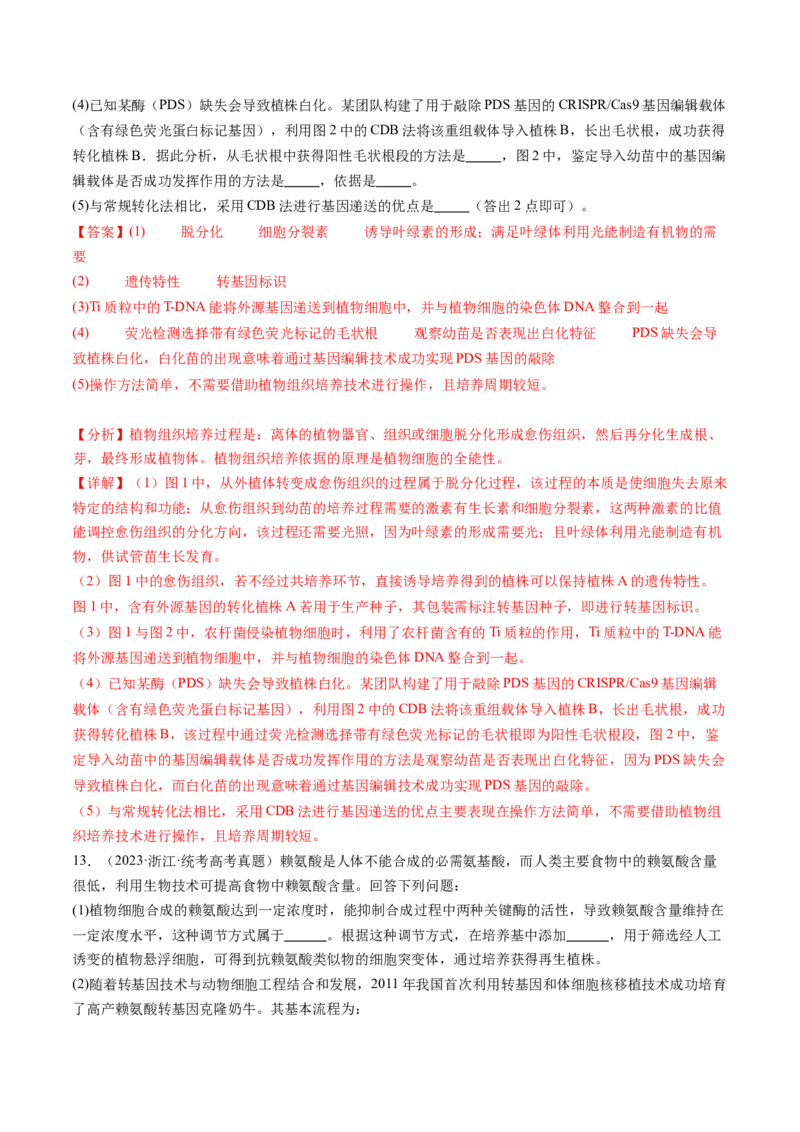 第43讲基因工程（练习）（解析版）_2024年新高考资料_1.2024一轮复习_2024年高考生物一轮复习讲练测（新教材新高考）