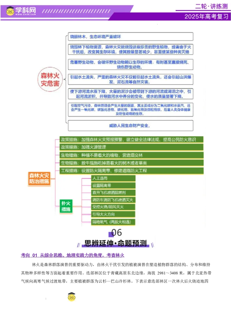 微专题森林火灾（讲义）（解析版）_2025年新高考资料_二轮复习_上好课2025年高考地理二轮复习讲练测（新高考通用）3381954