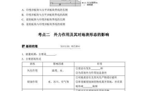 18必修①第5章地表形态的塑造第12讲营造地表形态的力量_通用版（老高考）复习资料_2023年复习资料_地理高三一轮复习系列_地理高三一轮复习系列《一轮复习讲义》（学生版）