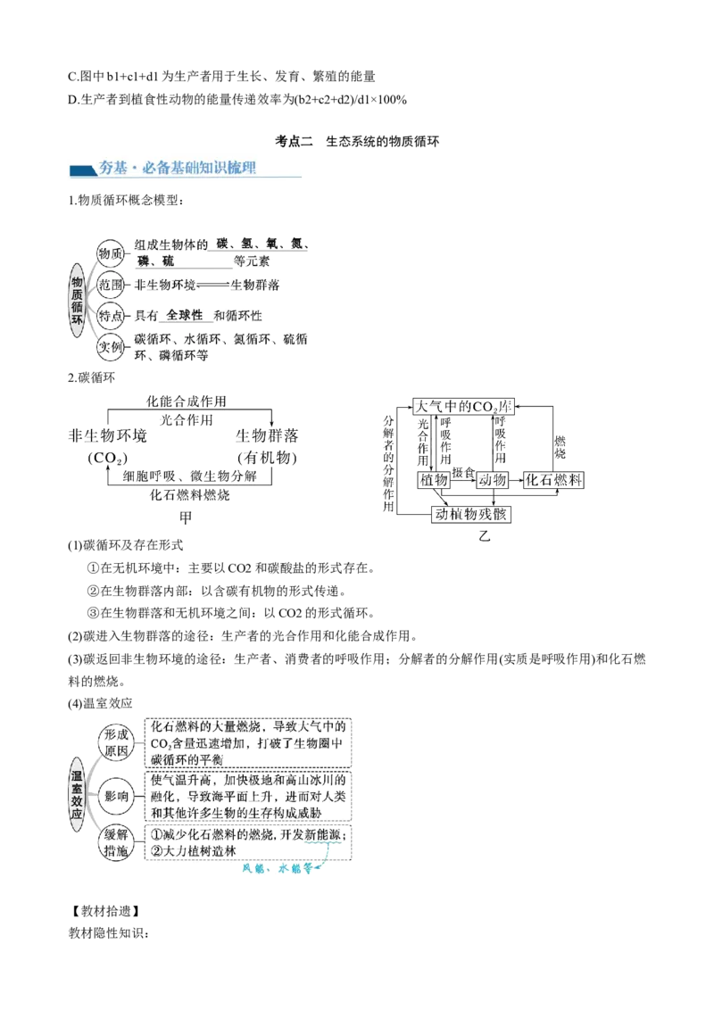 第36讲生态系统的功能（讲义）（学生版）_2024年新高考资料_1.2024一轮复习_2024年高考生物一轮复习讲练测（新教材新高考）
