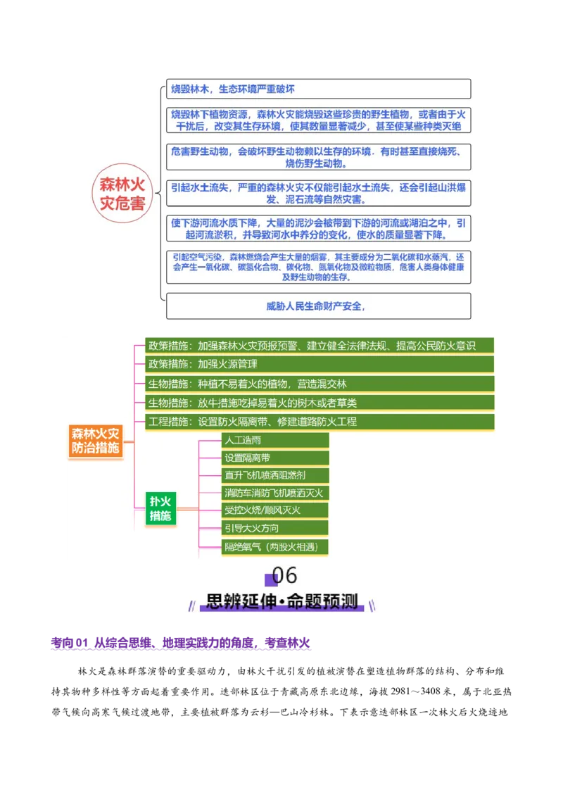 微专题森林火灾（讲义）（解析版）_2025年新高考资料_二轮复习_2025年高三地理高考二轮复习专项提升（新高考通用）3405802_二轮讲义