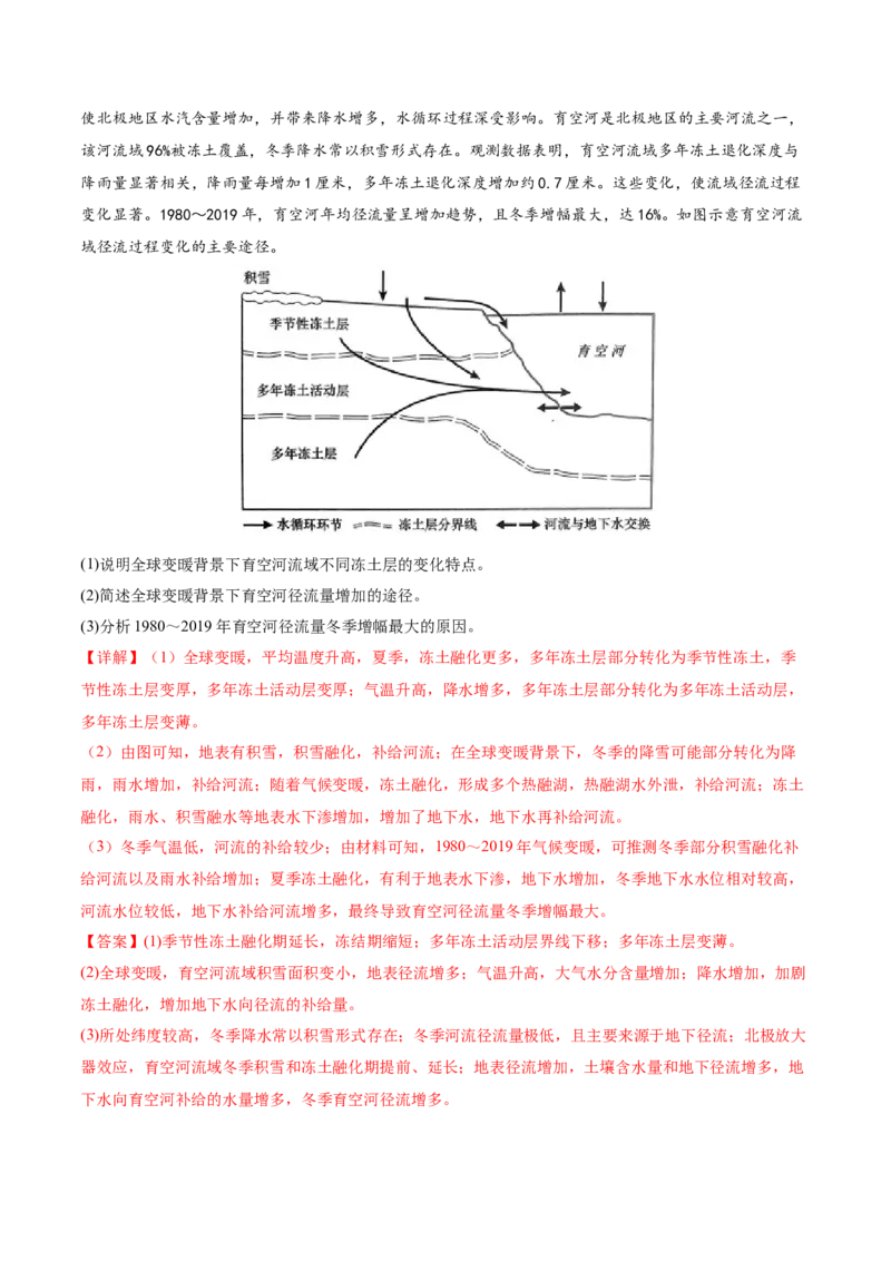 微专题冻土（讲义）（解析版）_2025年新高考资料_二轮复习_01高考语文等多个文件_2025年高三地理高考二轮复习专项提升_二轮讲义