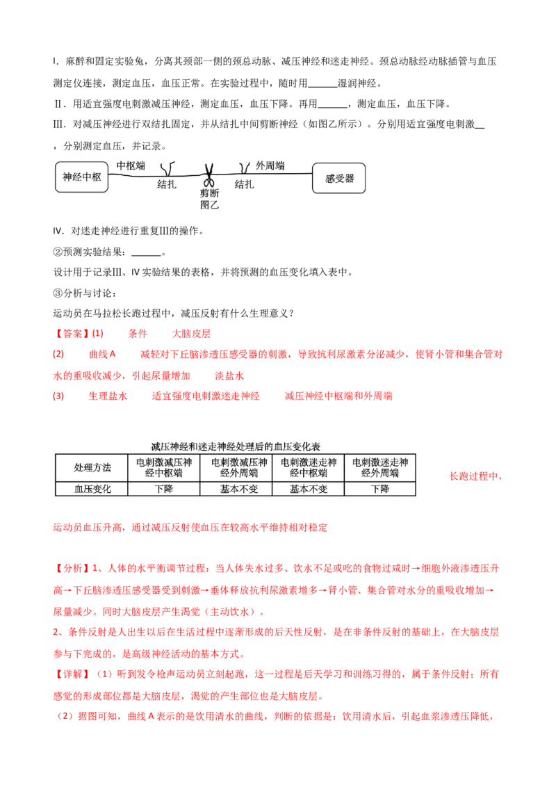 第31讲动物生命活动调节的综合分析（讲义）（教师版）_2024年新高考资料_1.2024一轮复习_2024年高考生物一轮复习讲练测（新教材新高考）