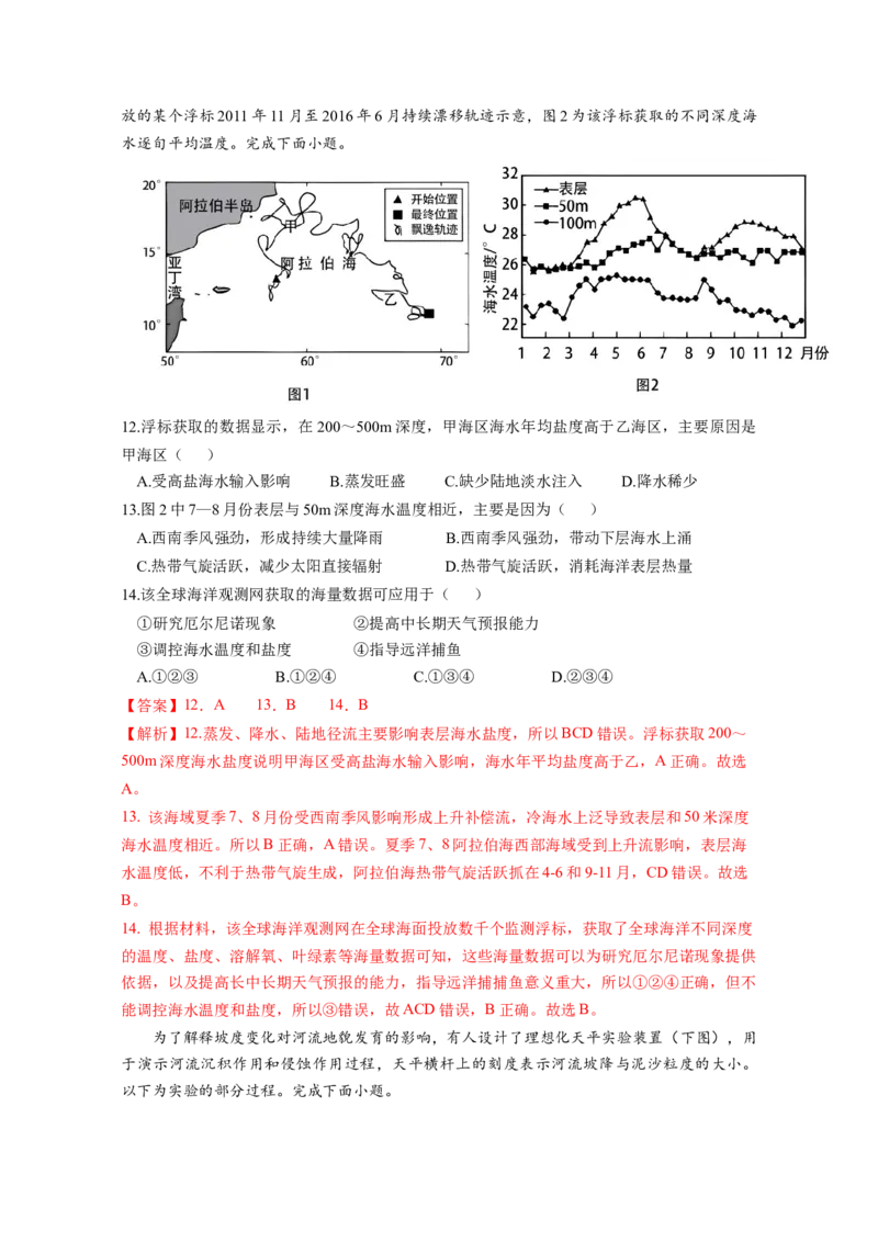 地理（四川卷）（全解全析）_2025年新高考资料_二轮复习_2025年高三地理高考二轮复习专项提升（新高考通用）3405802_模拟试卷
