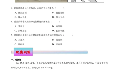 微专题沙丘的形成原因分析（原卷版）_2025年新高考资料_二轮复习_01高考语文等多个文件_2025年高三地理高考二轮复习专项提升_微专题集成讲练