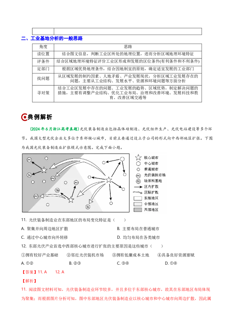 重难点10工业生产活动（浙江专用）（解析版）_2025年新高考资料_二轮复习_2025年高三地理高考二轮复习专项提升（新高考通用）3405802_重点&middot;难点&middot;热点专练（分地区）_浙江专用