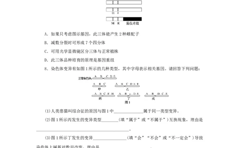 2023版新教材高考生物微专题小练习专练55染色体变异的分析及低温诱导植物细胞染色体数目的变化202208091223_通用版（老高考）复习资料_2023年复习资料_一轮复习