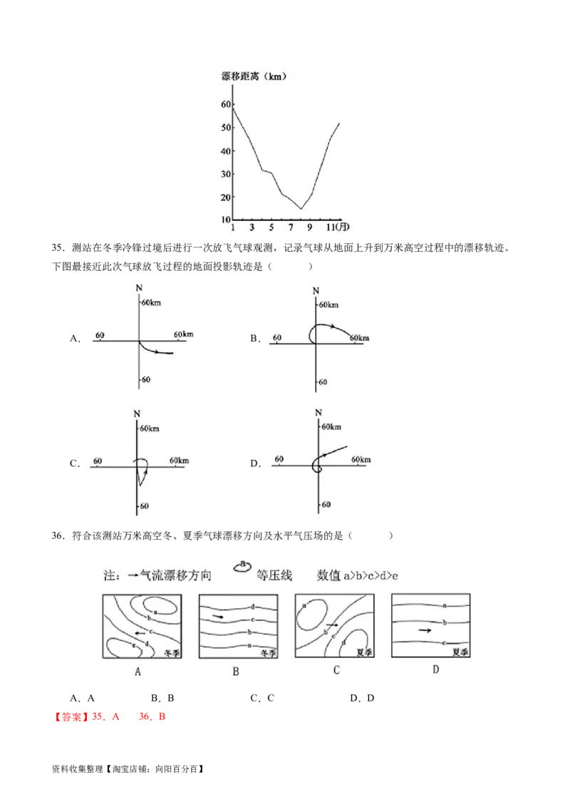 专题03地球上的大气及其运动-学易金卷：五年（2019-2023）高考地理真题分项汇编（解析版）_通用版（老高考）复习资料_2024年复习资料