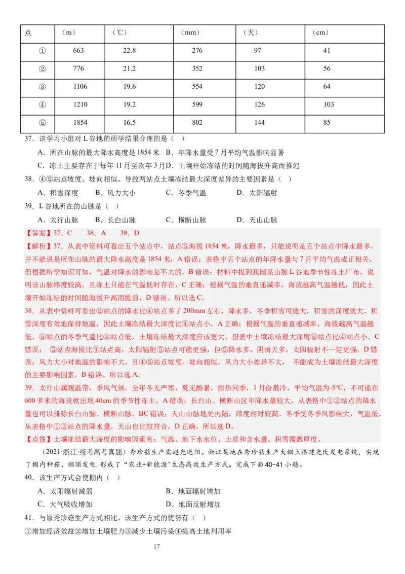 2024届新高考一轮复习专题三地球上的大气第七讲大气组成、大气垂直分层与大气受热过程（解析版）_通用版（老高考）复习资料_2024年复习资料_专题训练