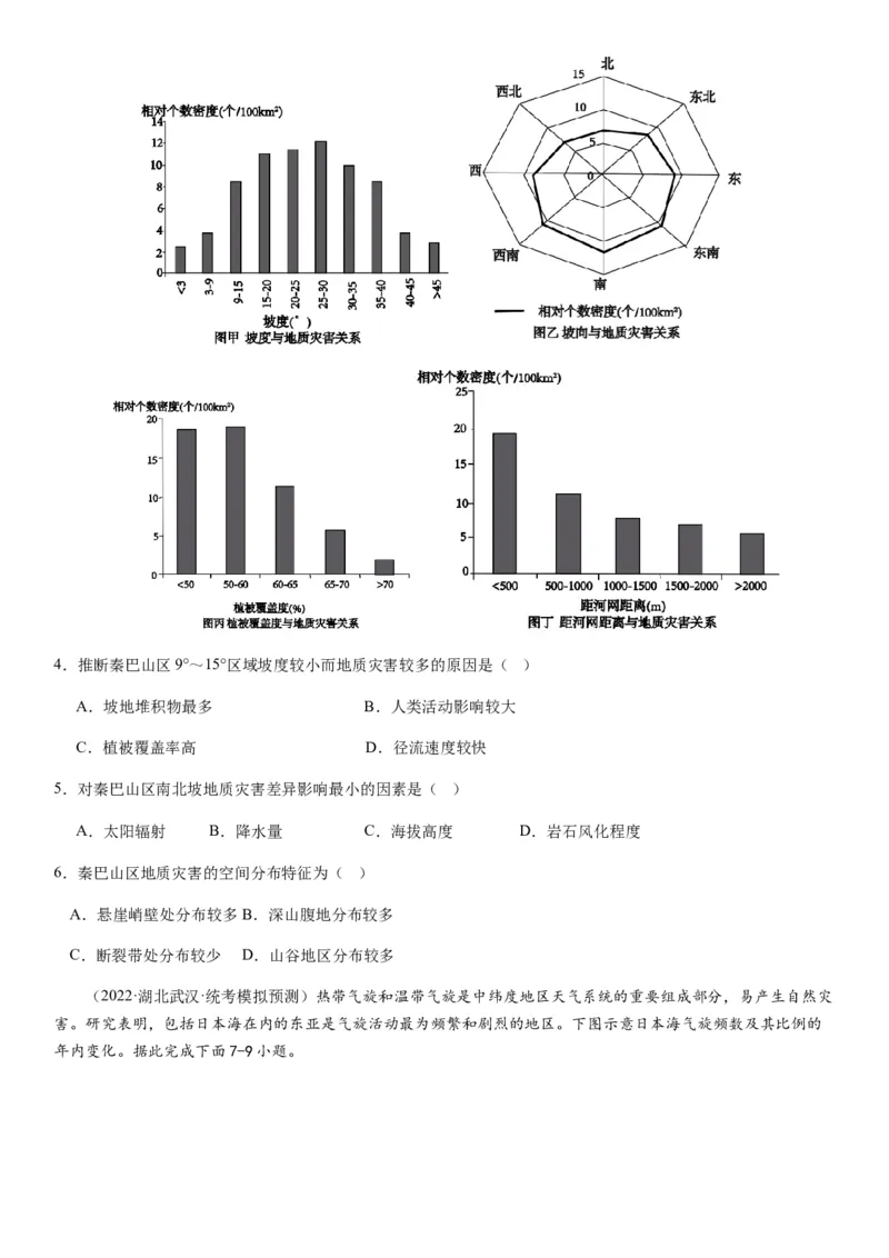 2024届新高考一轮复习专题七自然灾害及其防治第二十讲主要自然灾害（试卷版）_通用版（老高考）复习资料_2024年复习资料_完备战2024年高考地理一轮复习考点帮（全国通用）