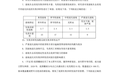 2023版新教材高考生物微专题小练习专练98生物多样性及其保护202208091270_通用版（老高考）复习资料_2023年复习资料_一轮复习_2023届高考生物一轮微专题100练