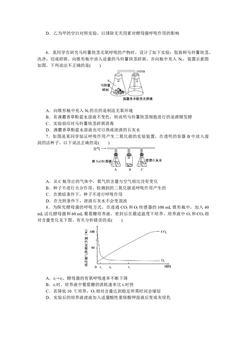 专练22　探究酵母菌细胞呼吸的方式_通用版（老高考）复习资料_2023年复习资料_专项复习_2023《微专题&middot;小练习》&middot;生物