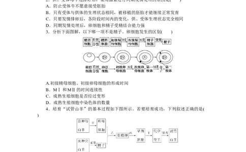 专练87　胚胎工程、生物技术的安全性和伦理问题、生态工程_通用版（老高考）复习资料_2023年复习资料_专项复习_2023《微专题&middot;小练习》&middot;生物