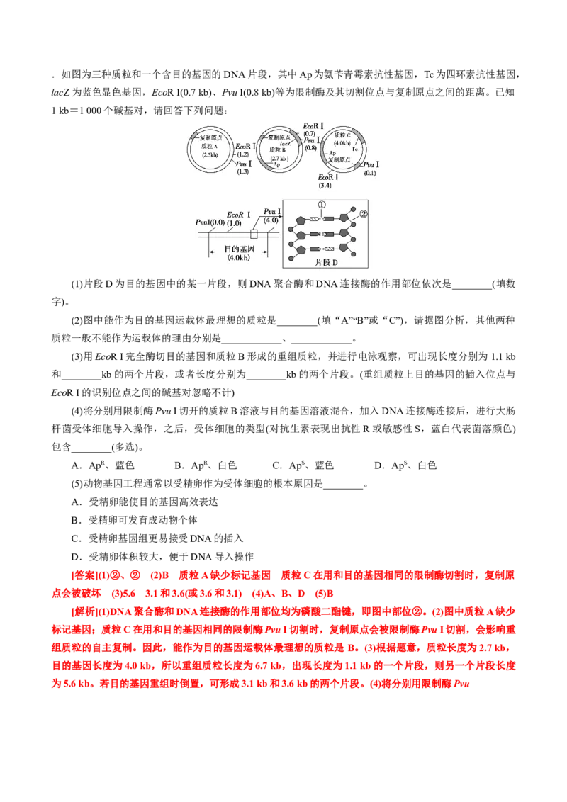 GKSW150_第27讲基因工程-备战2022年高考生物一轮复习精品讲义（人教版）(解析版)_新高考复习资料_2022年新高考复习资料_备战2022新高考生物一轮复习精品讲义（人教版）
