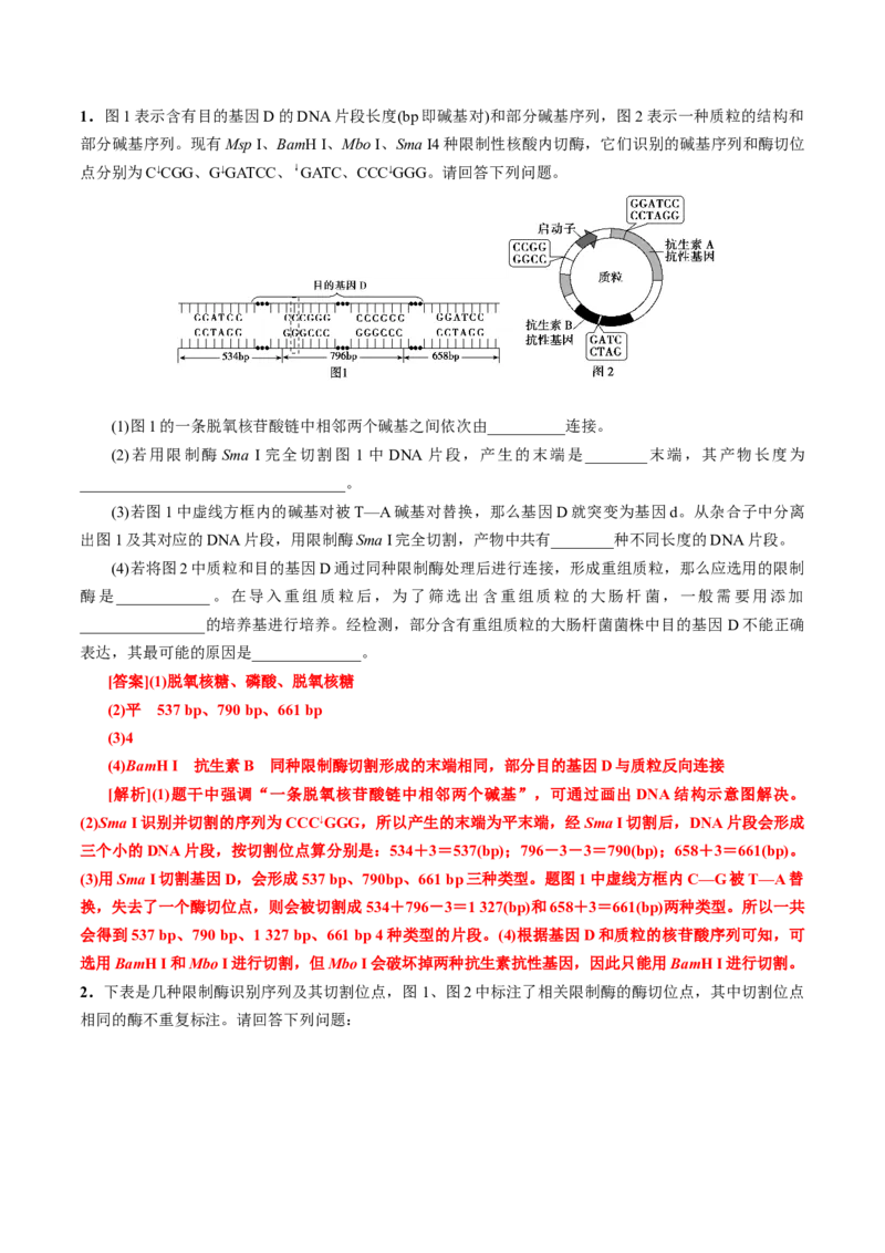 GKSW150_第27讲基因工程-备战2022年高考生物一轮复习精品讲义（人教版）(解析版)_新高考复习资料_2022年新高考复习资料_备战2022新高考生物一轮复习精品讲义（人教版）