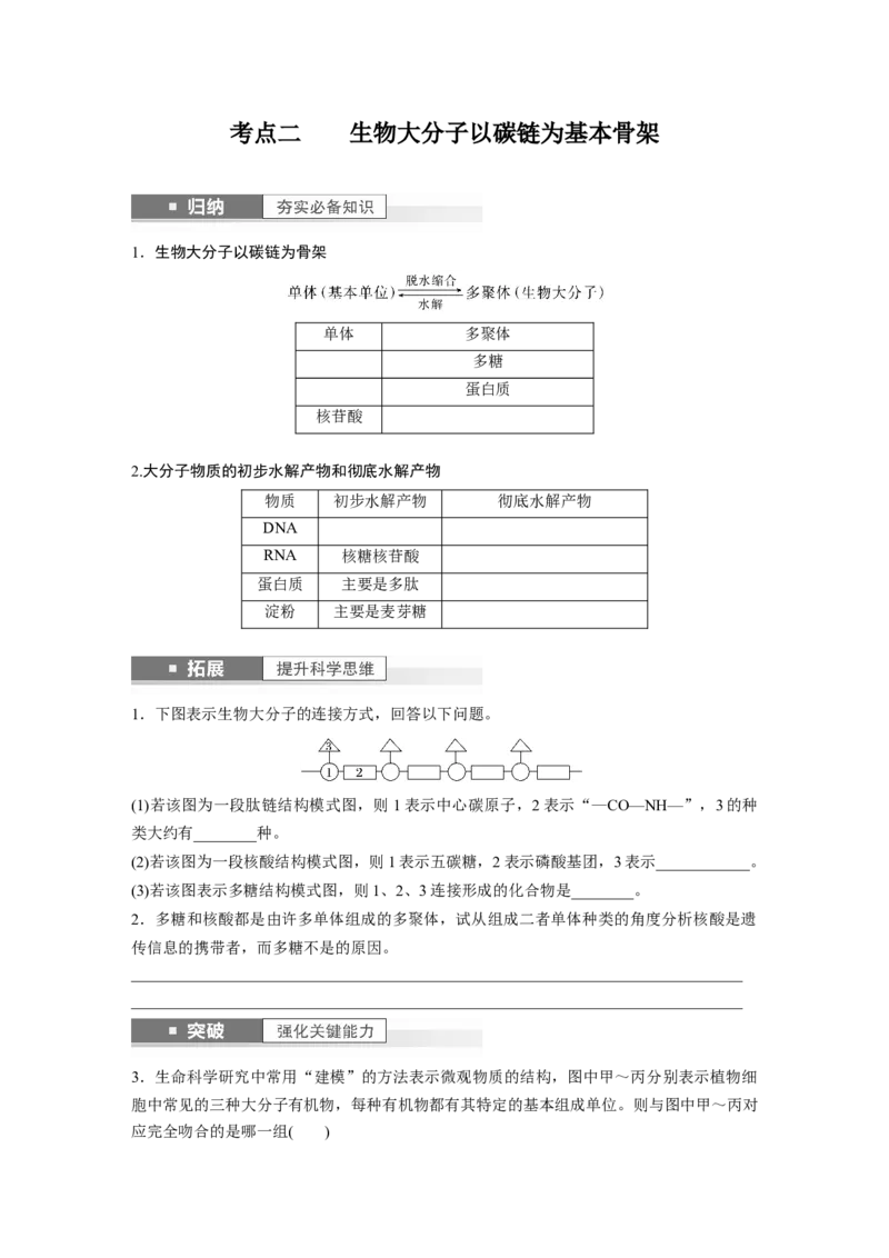 第1单元　第4课时　核酸是遗传信息的携带者、有机物的鉴定_2024年新高考资料_1.2024一轮复习_2024年高考生物一轮复习讲义（新人教版）_学生版在此文件夹_大一轮复习讲义
