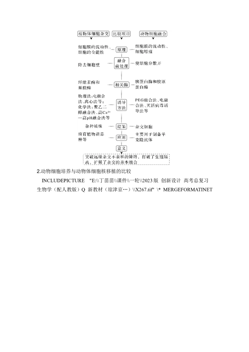 第34讲细胞工程和胚胎工程_2024年新高考资料_1.2024一轮复习_2024年高考生物一轮复习讲义（新人教版）_另附1套Word版题库_选择性必修3_第十单元生物技术与工程