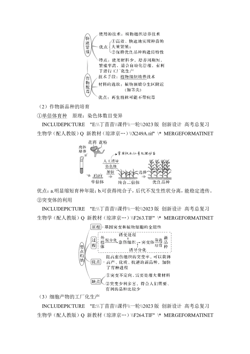 第34讲细胞工程和胚胎工程_2024年新高考资料_1.2024一轮复习_2024年高考生物一轮复习讲义（新人教版）_另附1套Word版题库_选择性必修3_第十单元生物技术与工程
