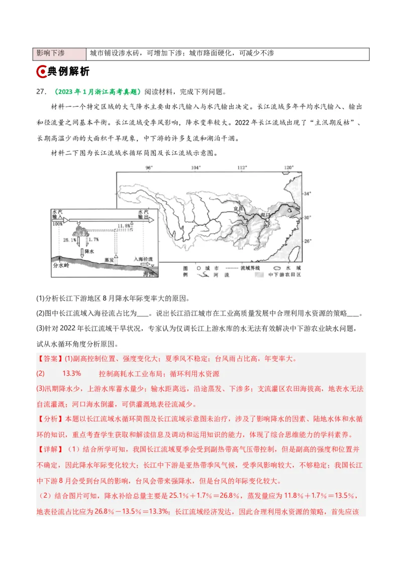 重难点03水体运动规律（浙江专用）（解析版）_2025年新高考资料_二轮复习_2025年高三地理高考二轮复习专项提升（新高考通用）3405802_重点&middot;难点&middot;热点专练（分地区）_浙江专用