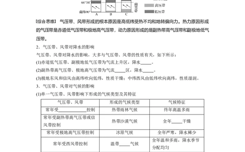 10必修①第3章地球上的大气第7讲气压带和风带_通用版（老高考）复习资料_2023年复习资料_地理高三一轮复习系列_地理高三一轮复习系列《一轮复习讲义》（学生版）