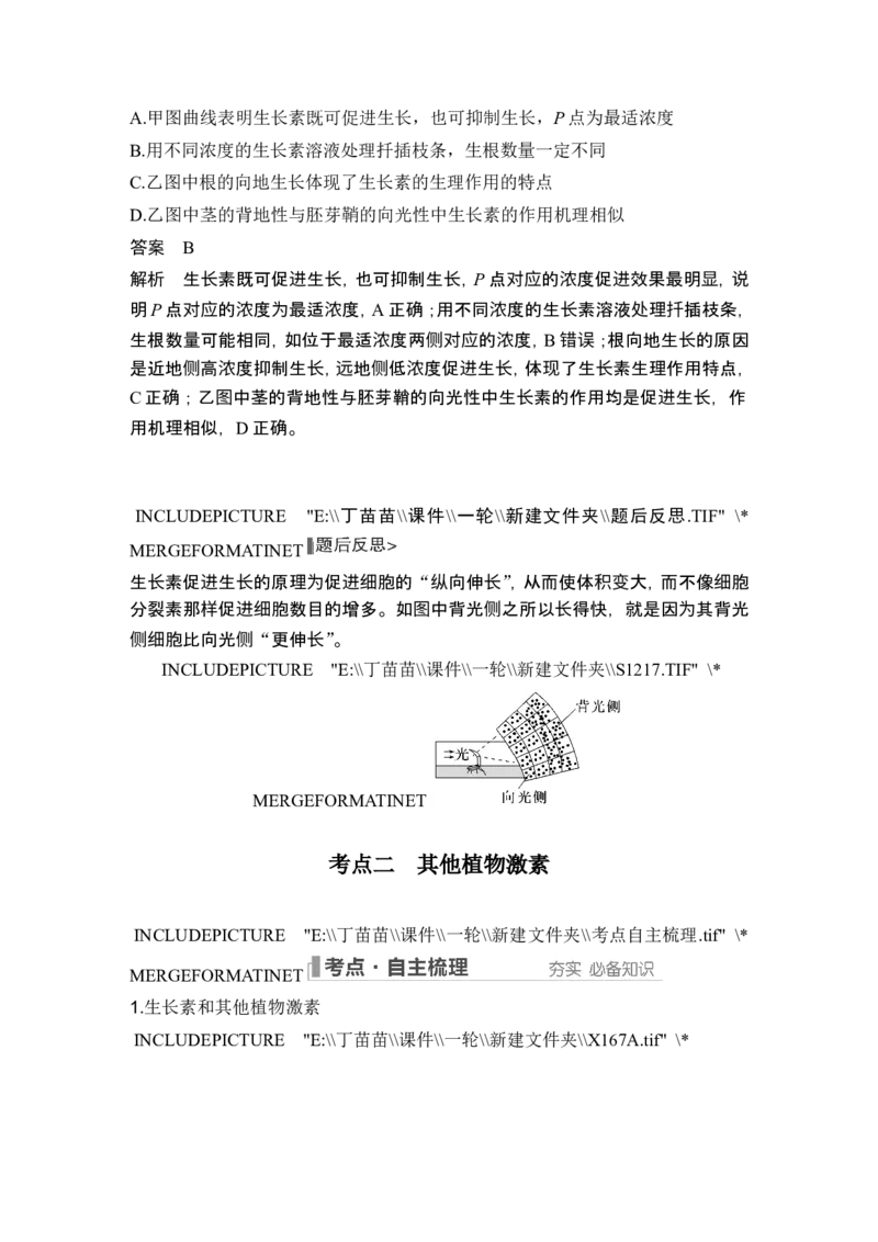 第26讲植物生命活动的调节_2024年新高考资料_1.2024一轮复习_2024年高考生物一轮复习讲义（新人教版）_另附1套Word版题库_选择性必修1_第八单元稳态与调节