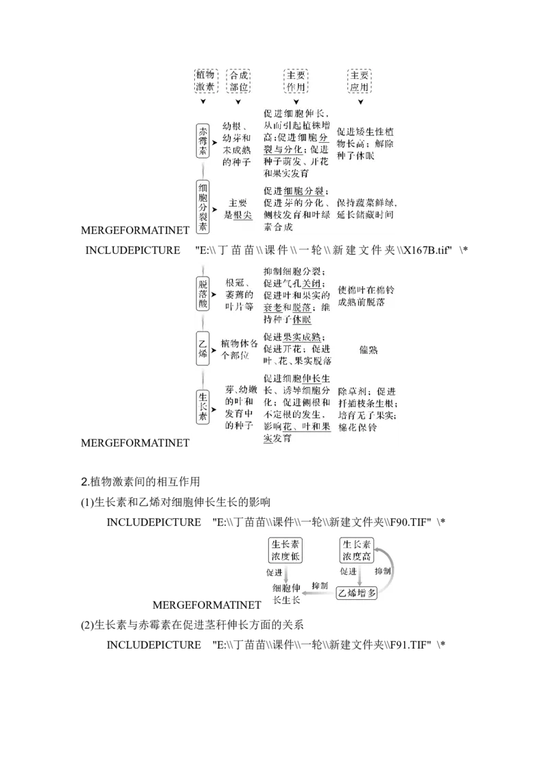 第26讲植物生命活动的调节_2024年新高考资料_1.2024一轮复习_2024年高考生物一轮复习讲义（新人教版）_另附1套Word版题库_选择性必修1_第八单元稳态与调节
