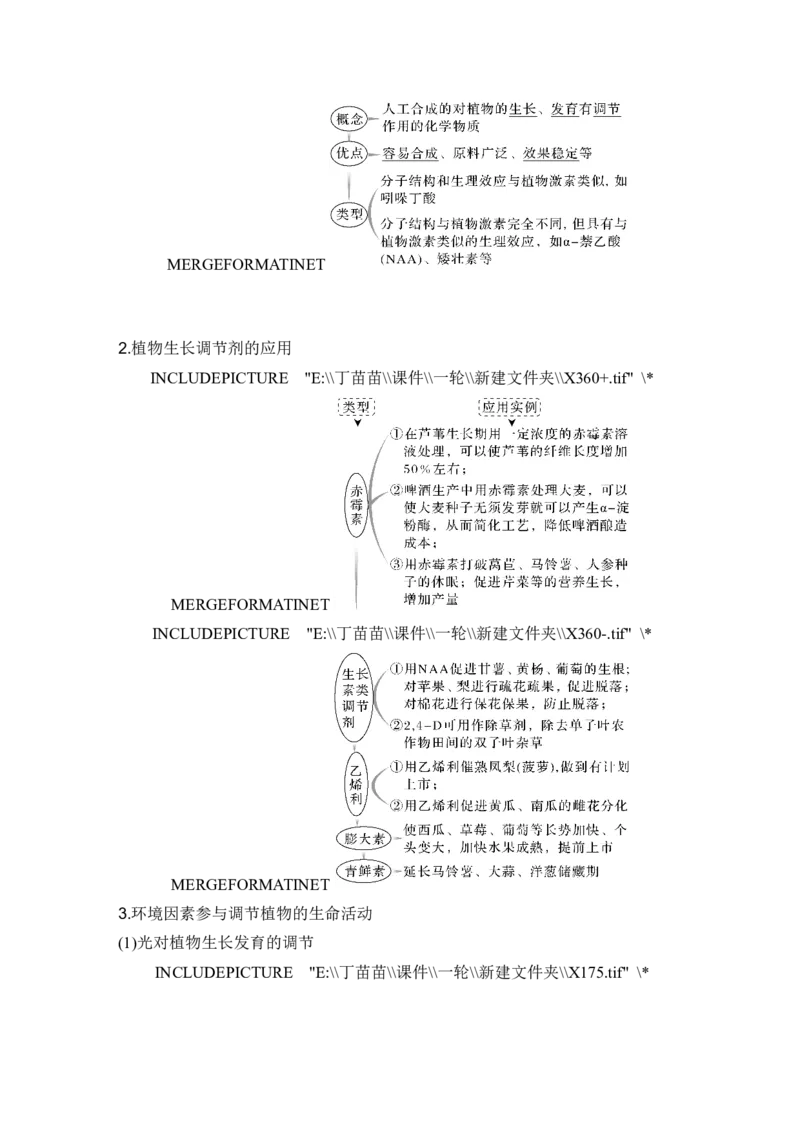 第26讲植物生命活动的调节_2024年新高考资料_1.2024一轮复习_2024年高考生物一轮复习讲义（新人教版）_另附1套Word版题库_选择性必修1_第八单元稳态与调节