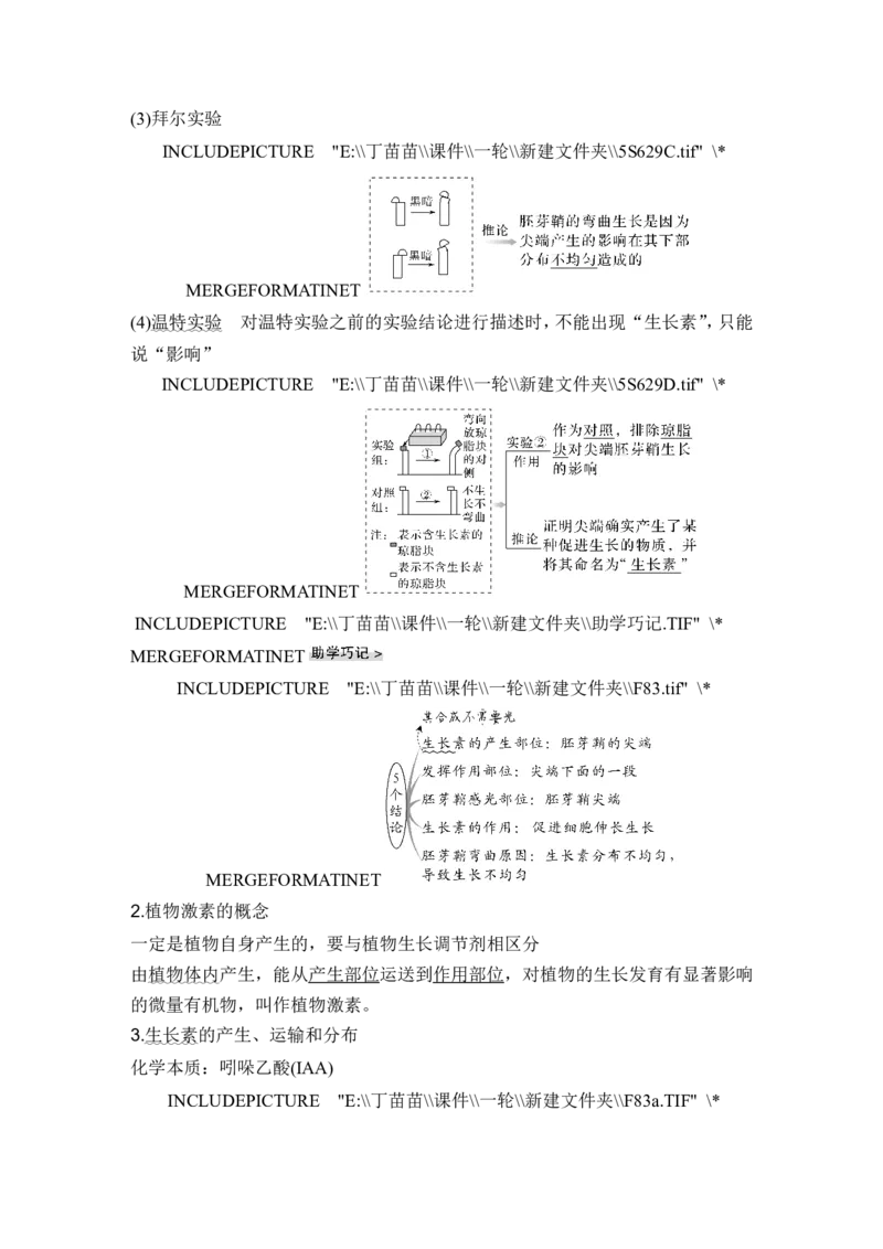 第26讲植物生命活动的调节_2024年新高考资料_1.2024一轮复习_2024年高考生物一轮复习讲义（新人教版）_另附1套Word版题库_选择性必修1_第八单元稳态与调节