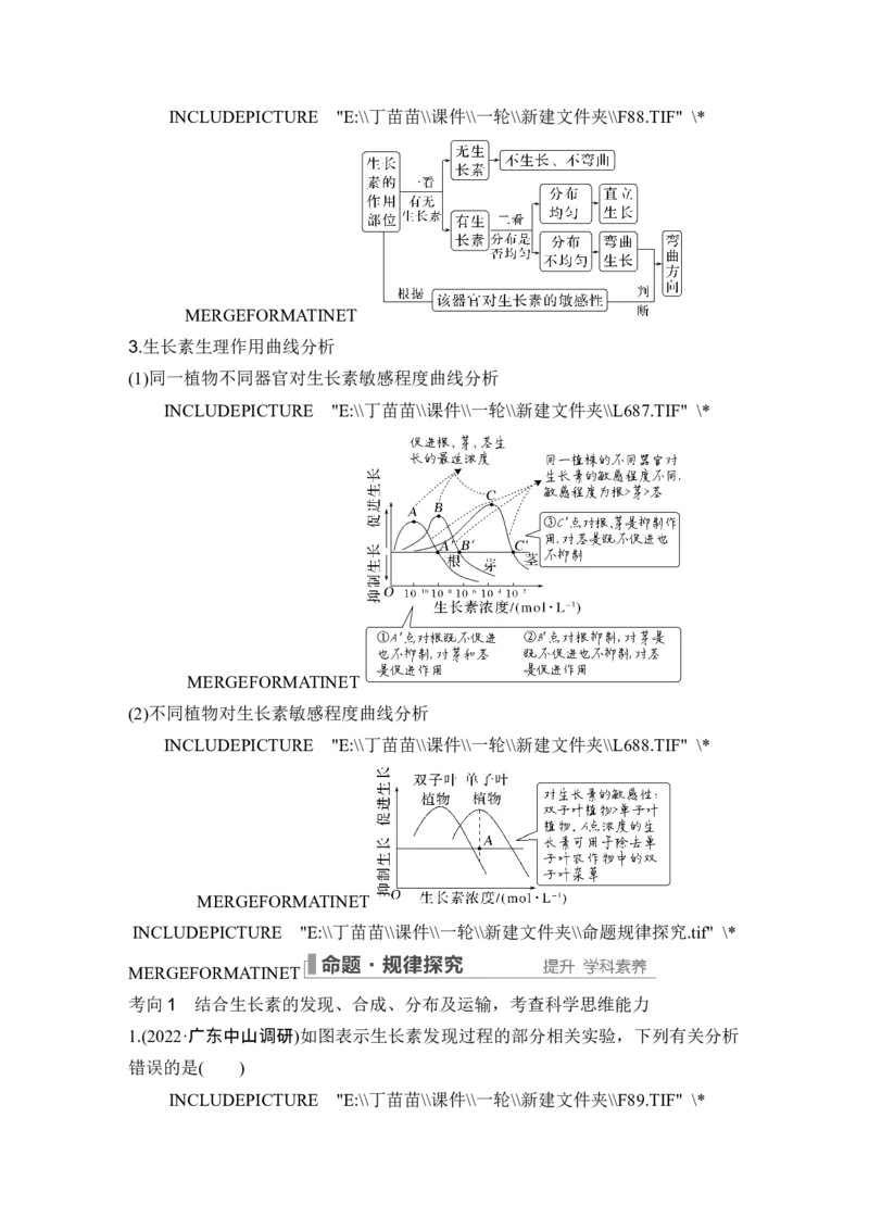 第26讲植物生命活动的调节_2024年新高考资料_1.2024一轮复习_2024年高考生物一轮复习讲义（新人教版）_另附1套Word版题库_选择性必修1_第八单元稳态与调节