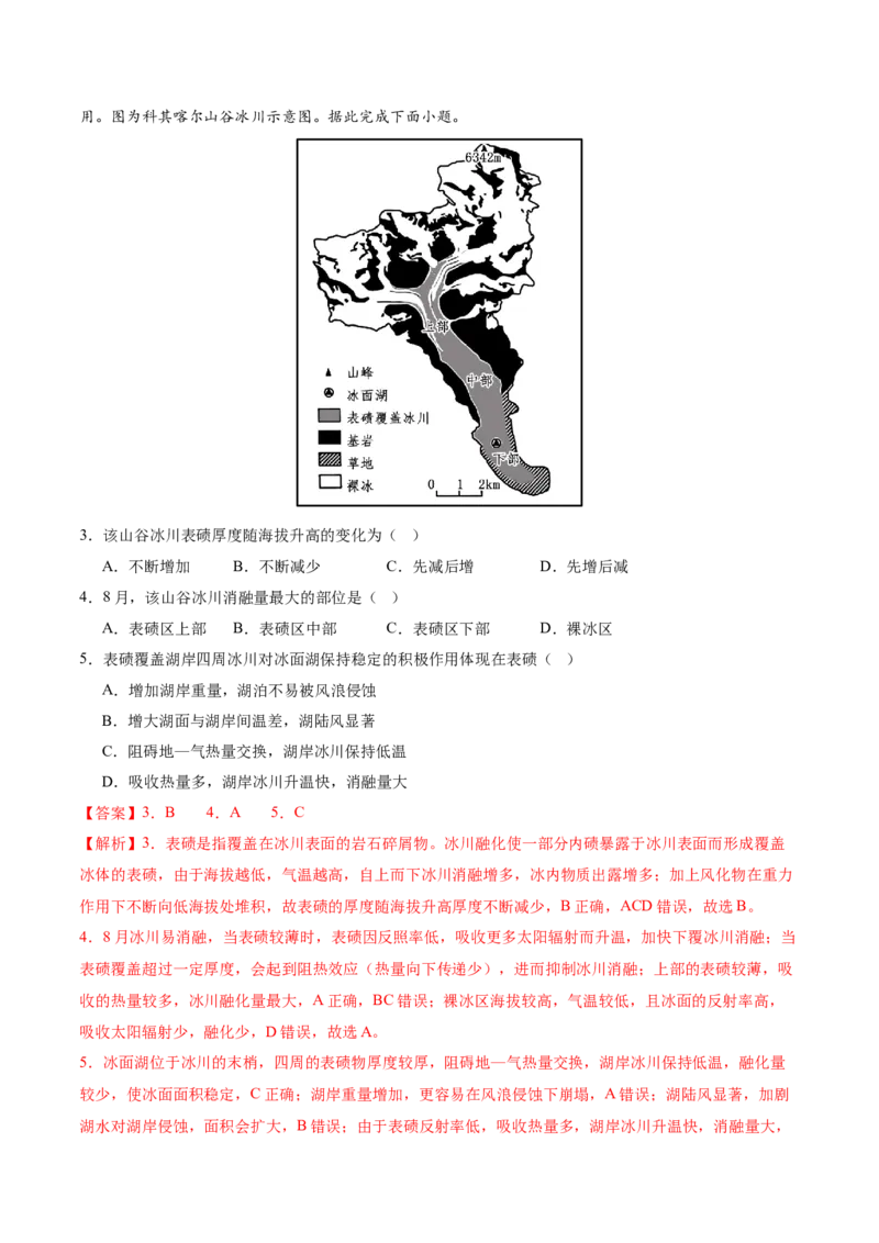 微专题冰川地貌（讲义）（解析版）_2025年新高考资料_二轮复习_01高考语文等多个文件_上好课2025年高考地理二轮复习讲练测（新高考通用）_第一部分专题突破