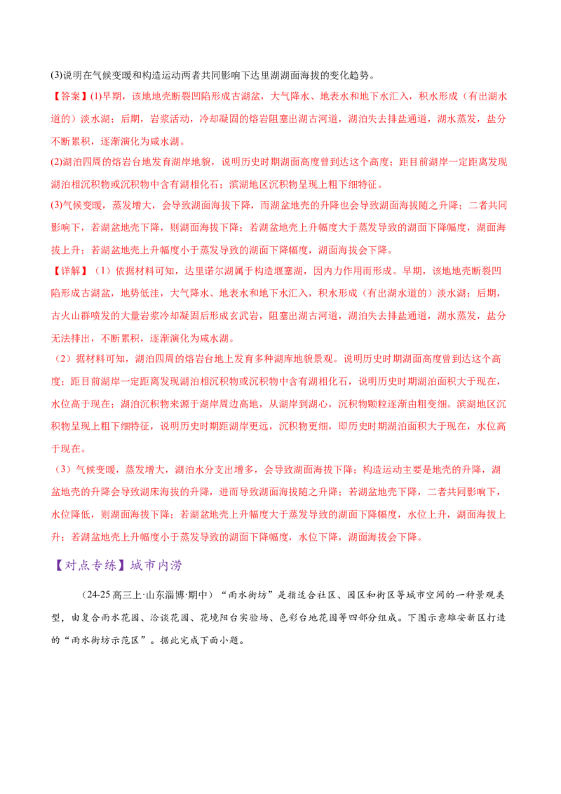 微专题冻害（寒潮、冻雨等）、森林火灾、堰塞湖、城市内涝（练习）（解析版）_2025年新高考资料_二轮复习_01高考语文等多个文件_第一部分专题突破