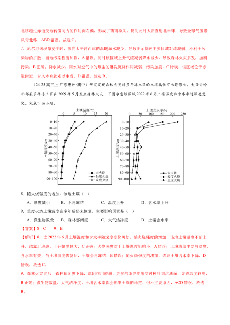 微专题冻害（寒潮、冻雨等）、森林火灾、堰塞湖、城市内涝（练习）（解析版）_2025年新高考资料_二轮复习_01高考语文等多个文件_第一部分专题突破