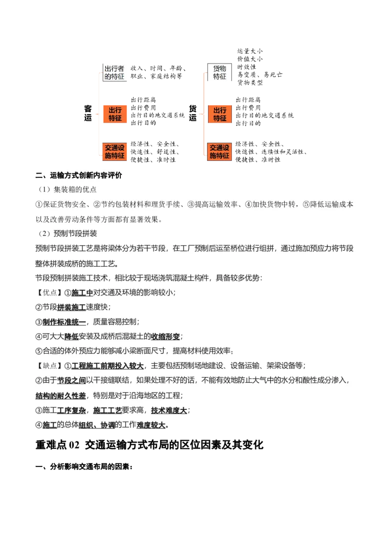 重难点11交通运输业与区域发展（原卷版）_2025年新高考资料_二轮复习_01高考语文等多个文件_2025年高三地理高考二轮复习专项提升_重点&middot;难点&middot;热点专练（分地区）_广东专用